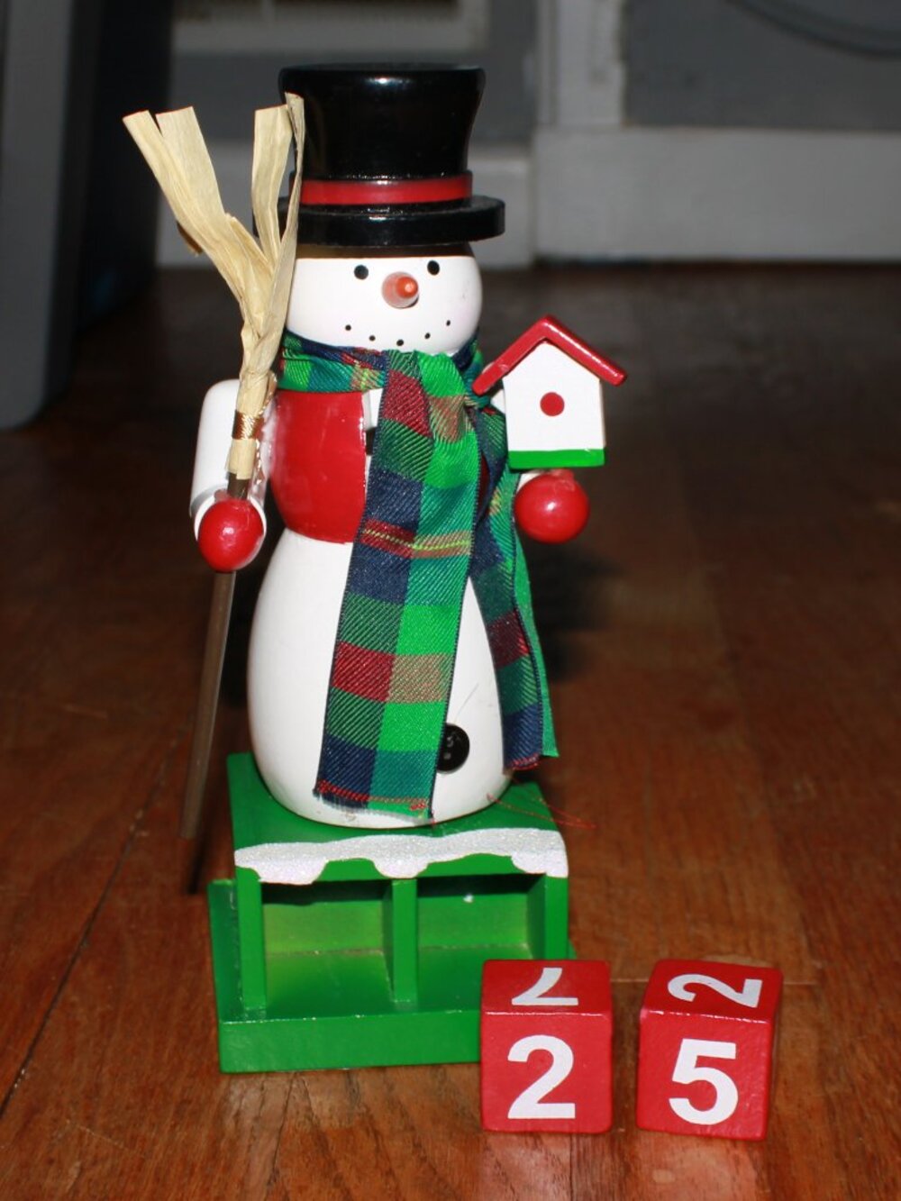 Celebrate It Wooden Christmas Countdown Snowman Nutcracker